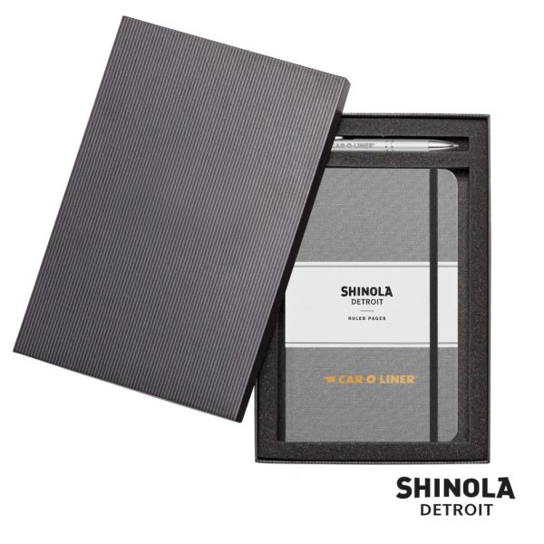 Shinola® HardCover Journal/Clicker Pen – (M) Stone