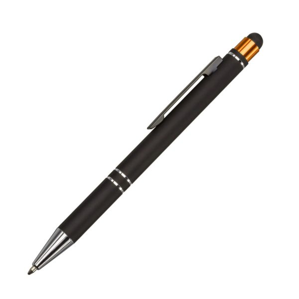 Scroll Aluminum Ballpoint Pen/Stylus - Orange - Image 2