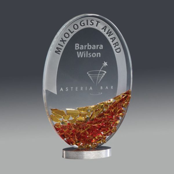 Amber Mosaic - Starfire/Aluminum 7" H