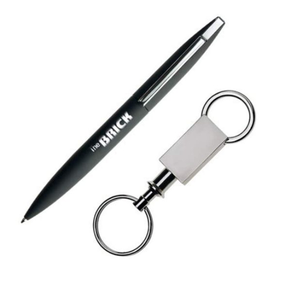 London Pen/Keyring Gift Set - Black