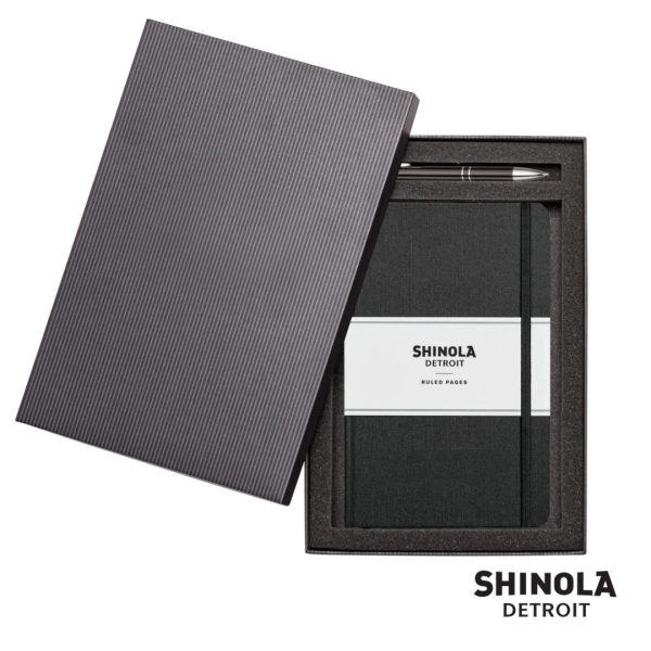 Shinola® HardCover Journal/Clicker Pen – (M) Black - Image 2