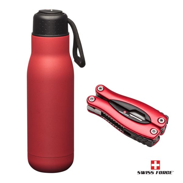 Swiss Force® Bonam Bottle & Multi-Tool Gift Set - Red - Image 2