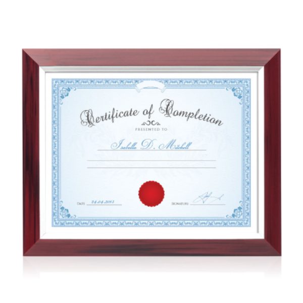 Buland Cert Frame - Burgundy/Silver 8½"x11"