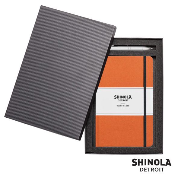 Shinola® HardCover Journal/Clicker Pen - (M) Orange - Image 2