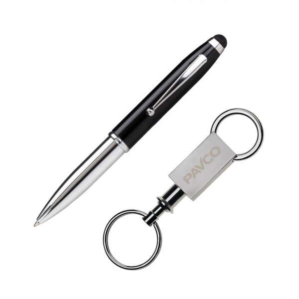 Townsend Stylus/Pen/Keyring Gift Set - Black