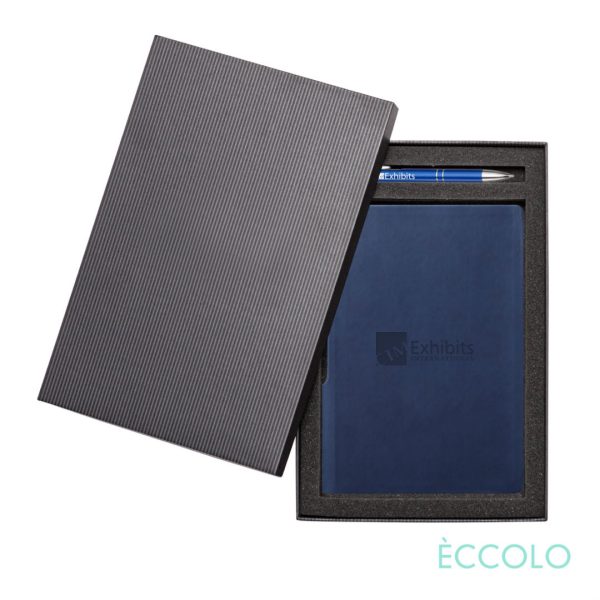 WGG! Eccolo® Groove Journal/Clicker Pen Gift Set - (M) Navy Blue