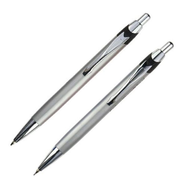 City Ballpoint & Pencil Set - Silver - Image 2