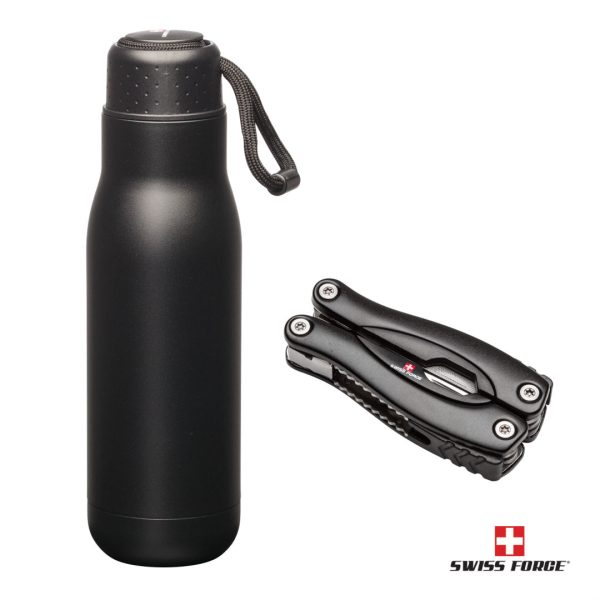 Swiss Force® Bonam Bottle & Multi-Tool Gift Set - Black - Image 2