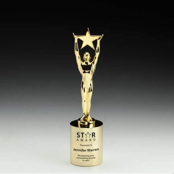 Star Achievement on Cylinder - Gold 10½"