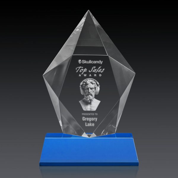 Devron Award on Base (3D) - Optical/Sky Blue 10¾"