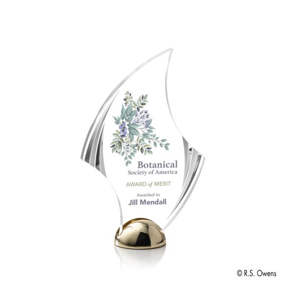 VividPrint™ Award - Flourish Hemisphere/Bright Gold 8"