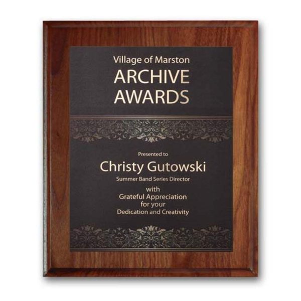 SpectraPrint Plaque - Cove Edge Walnut/Brass 10½"x13"