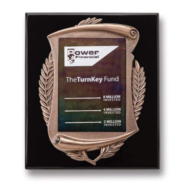 Laurel Wreath Plaque - Rainbow/Ebony 10½"x13"