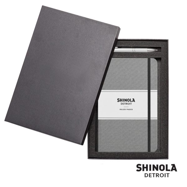 Shinola® HardCover Journal/Clicker Pen – (M) Stone - Image 2