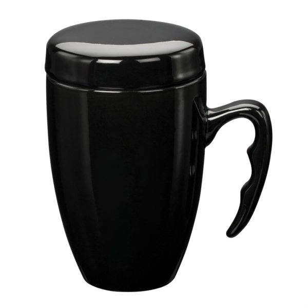 WGG! Barco Ceramic Mug w/Lid - 14oz Black - Image 2