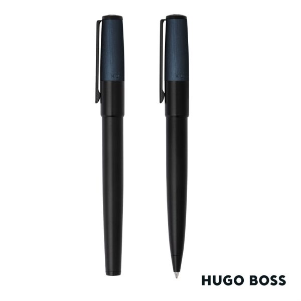 Hugo Boss® Gear Minimal Ballpoint Pen & Fountain Pen Set - Black Navy - Image 2