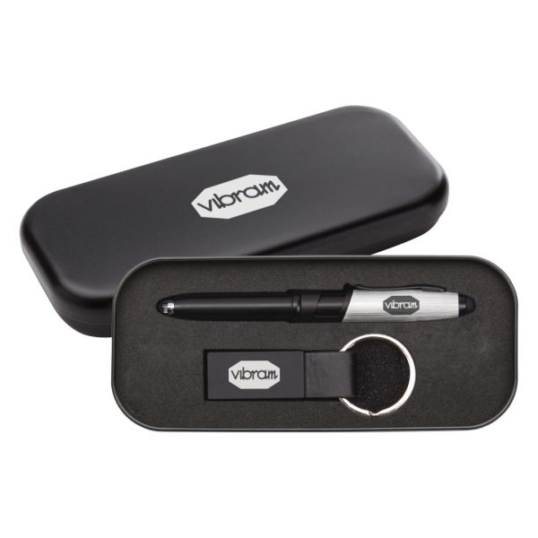 Nano Pen/Stylus/Keyring Gift Set - Silver